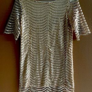 Gold Mini Party dress. | Medium | haoduoyi dress.